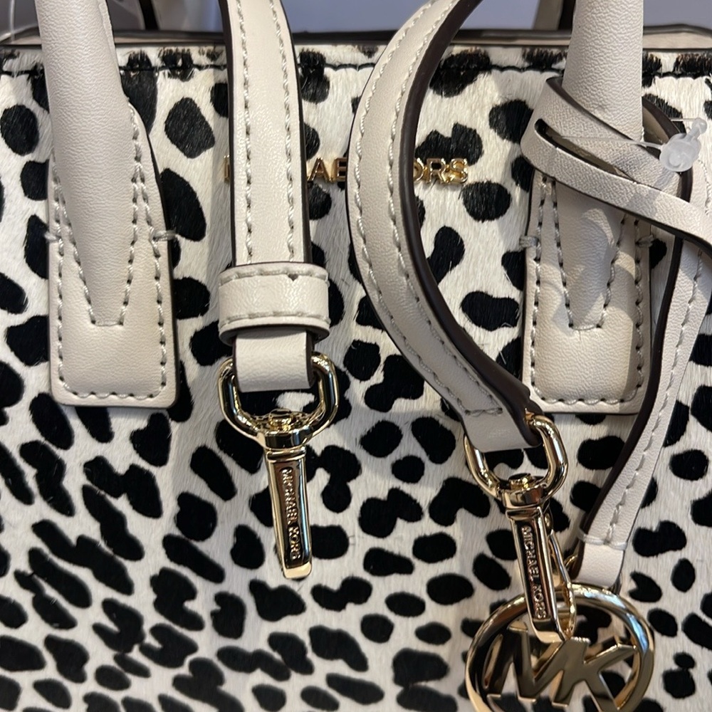 Avril Extra-Small Cheetah Print Calf Hair and Leather Satchel LT CRM MUL… - Picture 11 of 16